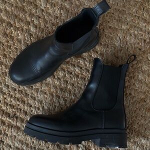 Anine Bing Black Leather Justine Boots 39